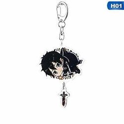 Sword Art Online Keychain Double Sided Cute Side Sinon Kirito Acrylic Key Chain Pendant AT2302 Official Merch