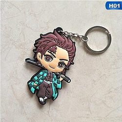 Rubber Demon Slayer Keychains Kimetsu No Yaiba Keychain Cartoon Figure Rubber AT2302 Official Merch
