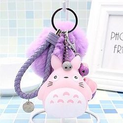 Totoro Keychain Cute Kawaii Kitty Cat Key Chain Ring Bb Fluffy Animated Dolls AT2302 Official Merch