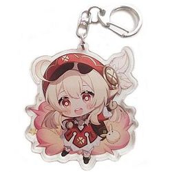 Genshin Impact Klee Figures Acrylic Keychain G Shaped Buckle Accessories Cute Bag Car Pendant Key Ring Game Fans Gift Official Merch