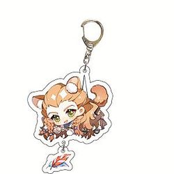 Cute Genshin Impact Aloy Cosplay Acrylic Keychain G Shaped Buckle Accessories Bag Car Pendant Key Ring Game Fans Gift Official Merch