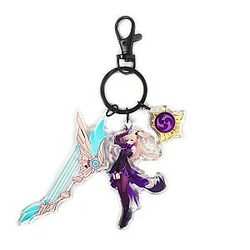 Anime Genshin Impact Fischl Cosplay Acrylic Keychain Accessories Pendant Key Ring Game Fans Gift Official Merch