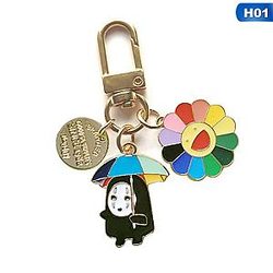 Far Pcs Cartoon Spirited Japanese Animated Gold Color For Women Keychains Key Ring AT2302 Official Merch