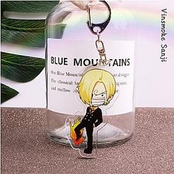 Key Piece Of Double-Sided Zoro Ronoa Monkey D. Luffy Ace Acrylic Key Chain Pendant AT2302 Official Merch