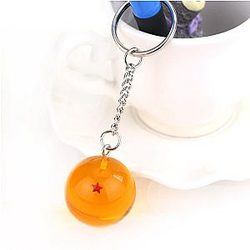 Key Trinket 1-7 Stars Orange Ball Keychain Jewelry Bags Men Women Car Key- AT2302 Official Merch