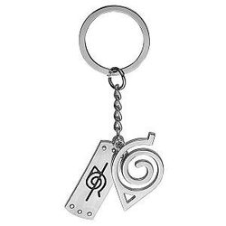 Konoha Uzumaki Animated Logo Keychain High Quality Alloy Metal Character Key Accessories AT2302 Official Merch