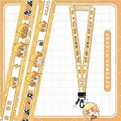 New Lanyard Keychains Demon Slayer Kimetsu No Yaiba Sheet Santo Vintage Key AT2302 Official Merch