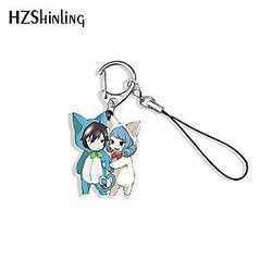 New Fairy Tail Anime Natsu Gray Jewel Key Chain Happy Handmade Acrylic Epoxy AT2302 Official Merch