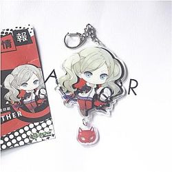 5 P5 Animated Character Akira Kurusu Anne Bilateral Takamaki Large Size Acrylic Key Chain AT2302 Official Merch