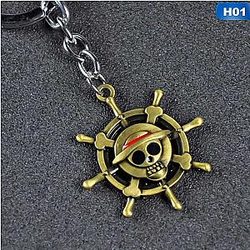 One Piece Key Chain Key Luffy Zoro Sanji Nami Metal Rings Hat Charm Of The Car Key AT2302 Official Merch
