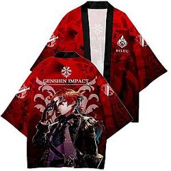 Genshin Impact Kimono - Anime Cool Print Cosplay Costumes Japanese Summer Kimono
