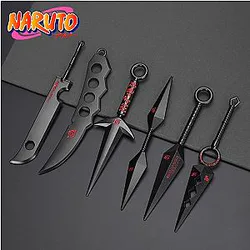Ninja Alloy Kunai Weapon toy Uchiha Sasuke Long Sword Butterfly Knife AL1707