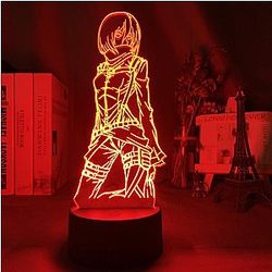 Attack on Titan 3D lamp - MIKASA ACKERMAN Led Anime Lamp  OTAKU0705