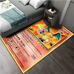Japanese Anime Pokemon Card Pikachu Large Carpet Living Room Home Decor Sofa Table Rug Anti Slip Chair Lounge Floor Mat