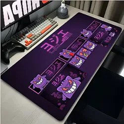Purple Japan Anime Mouse Pad PC Cool P-pokemon Gamer Cabinet Keyboard Rug XXL G-gengar Extended Desk Mat Laptop Kawaii Mousepad