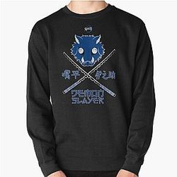 Demon Slayer Sweatshirts - DEMON SLAYER(KIMETSU NO YAIBA) : INOSUKE HASHIBIRA(GRUNGE STYLE) Pullover Sweatshirt RB2212