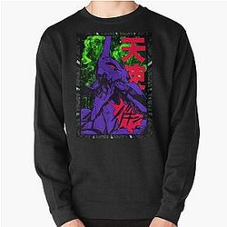 Evangelie Sweatshirts - Neon Cyber Genesis Nerv Evangelon Pullover Sweatshirt RB2212