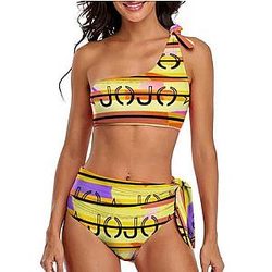 Animeswimsuit Bathing Suit - Jojo Bizarre Adventure Two Piece Yellow Bathing Suit