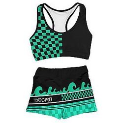 Demon Slayer Swimsuits - Summer Tanjiro Active Wear Set FDM3107