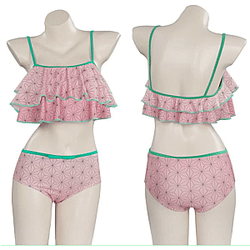 Demon Slayer Swimsuits - Kamado Nezuko Cosplay Costume Two Piece Swimsuit