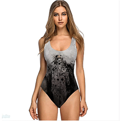 One Piece Swimsuits - One Piece Anime One-piece Grey Swimsuit