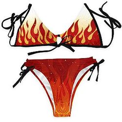 Demon Slayer Swimsuits - Kyojuro Fire Bikini Swimsuit FDM3107