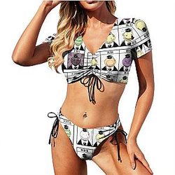Assassination Classroom Swimsuit - Assassination Classroom Anime Printed Swimwear Suit Bikini Set