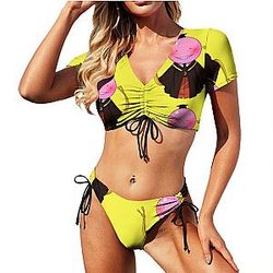 Assassination Classroom Swimsuit - Assassination Classroom Anime Printed Bow Teenager Swimwear Bathing Suit Bikini