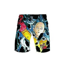 One Punch Man Swimsuits - 3D One Punch Man Swimwear Swim Shorts Beach Running Sports Surffing Shorts