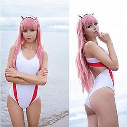 Darling in the Franxx Swimsuits - Darling In The Franxx Zero Two Jumpsuits Swimsuit Sexy Girls Women One-piece Bodysuit Summer