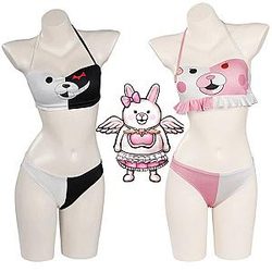 Danganronpa Swimsuits - Danganronpa Monokuma Bikini Anime Summer Beach Swimwear Underwear Lacing Swimsuit