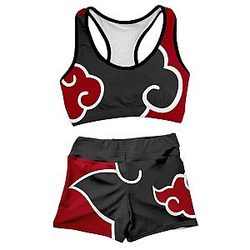 Akatsuki Swimsuits - Akatsuki Anime Fashionable Cosplay Activewear Swimsuit Set