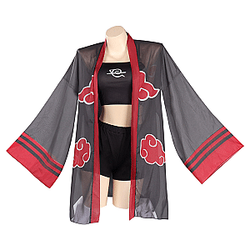 Akatsuki Swimsuits - Akatsuki Cosplay Costume Swimsuit Cloak Three-Piece Swimwear Outfit