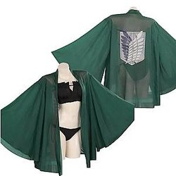 Animeswimsuit - Attack on Titan Levi Ackerman Bikini Wings of Liberty Light Tulle Swimwear Cloak