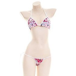 Ahegao Swimsuit - Sexy Shame Face Expression Bikini Set Underwear Cartoon Lace Up Bikini