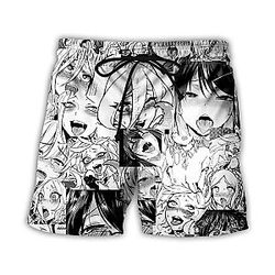 Ahegao Swimsuit - 3D Printed Casual Shorts Fashion Streetwear Men Loose Sporting Shorts