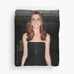 Anne Hathaway Wallpaper Duvet Cover