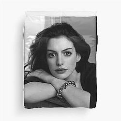 Anne Hathaway Poster Duvet Cover