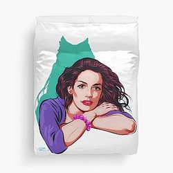 Anne Hathaway An illustration by Paul Cemmick Duvet Cover