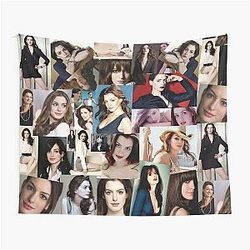 Anne Hathaway Photo Collage Tapestry