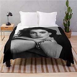 Anne Hathaway Poster Throw Blanket