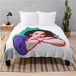 Anne Hathaway Illustration by Paul Cemmick Throw Blanket