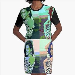 Anne Hathaway Art Graphic T Shirt Dress
