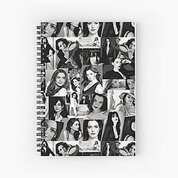 Anne Hathaway Photo Collage - Black White Aesthetics Version Spiral Notebook