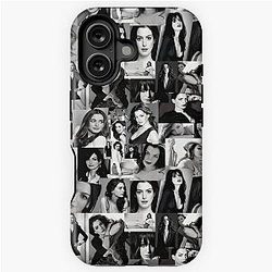 Anne Hathaway Photo Collage - Black and White Version iPhone Case