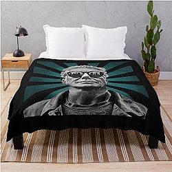 Anthony Bourdain Retro Pixel 70s Throw Blanket