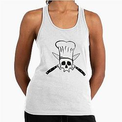 Chef Anthony Bourdain Skull Knife Racerback Tank Top