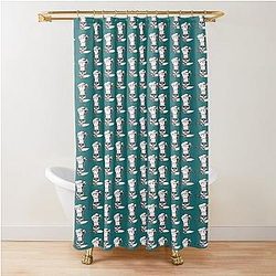 Chef Anthony Bourdain with Knife Emblem and Motto Shower Curtain