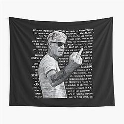 Anthony Bourdain Middle Finger T-Shirt Tapestry