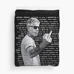 Anthony Bourdain Middle Finger T-Shirt Duvet Cover